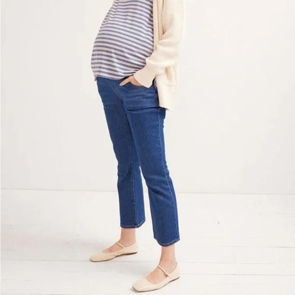 Hatch The Crop Over Belly Kick Flare Maternity Jeans NEW Size 26 NWT $198MSRP